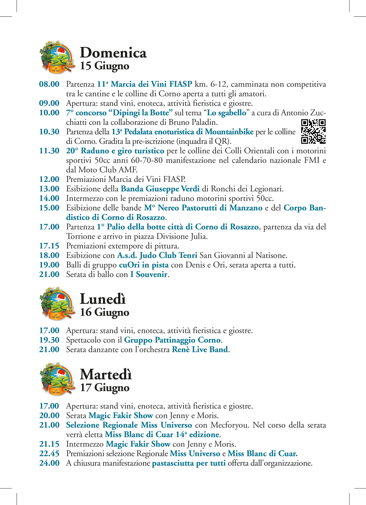 Programma Fiera dei vini